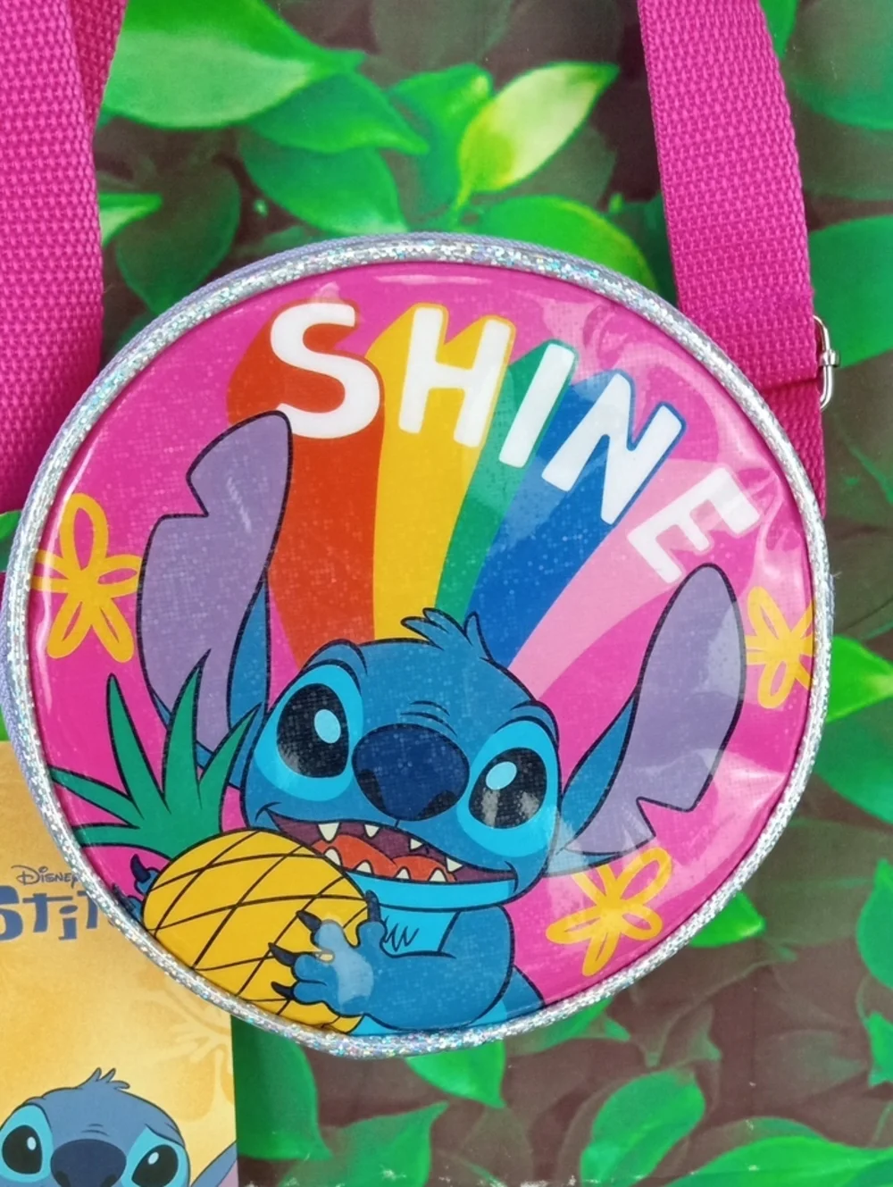 🛝 Disney Pink Stitch 'Shine' Round Crossbody Bag
